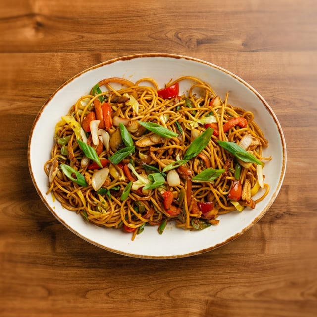 Garlic Hakka Noodles.