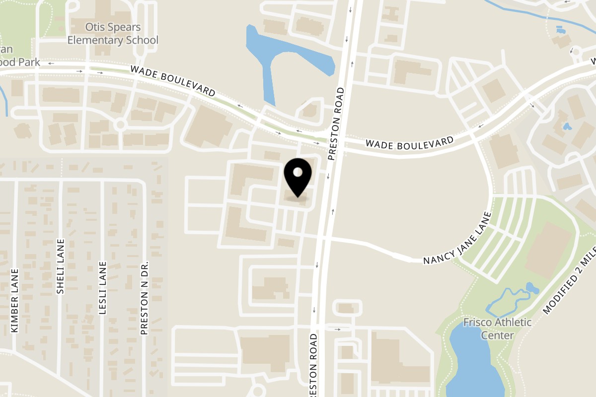 Map showing the location of The Flavor Lounge on 5855 Preston Rd Suite#600 in Frisco